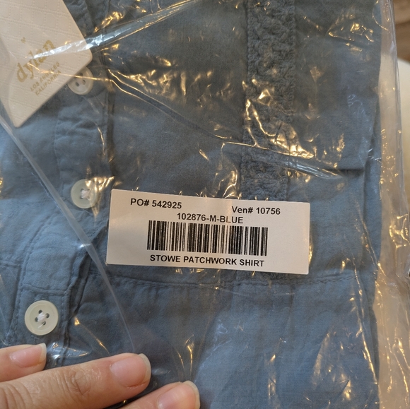 dylan Sundance Stowe Patchwork Shirt-Blue. NWT - Picture 4 of 7